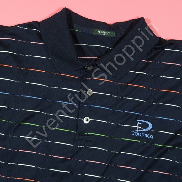 Marbas Other - Marbas Cotton Striped Doonbeg Golf Polo Shirt in Blue Size XL